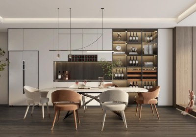 现代家居餐厅3D模型下载